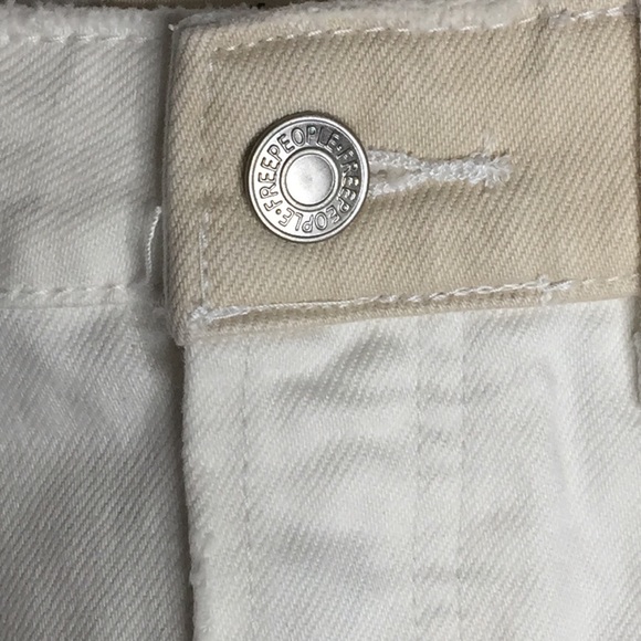 Free People Patched Up Ivory Mini Skirt 1E - Picture 5 of 6